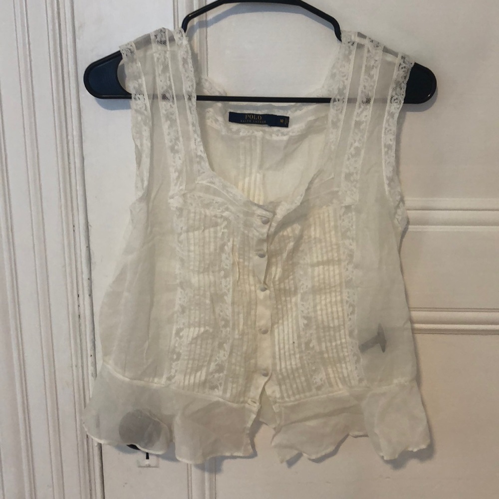 polo Ralph Lauren lace button up blouse